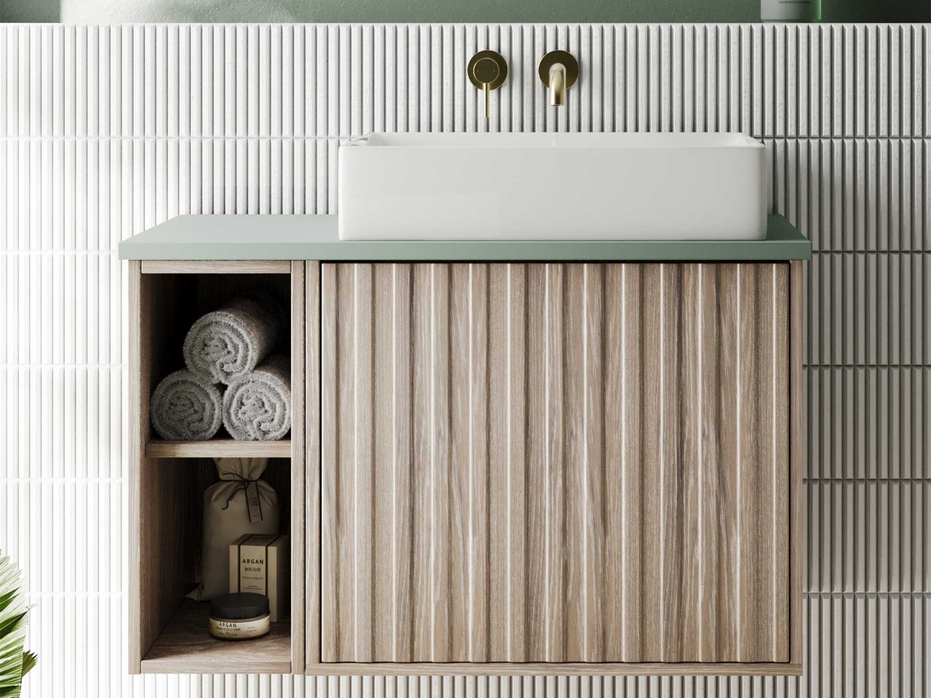 Fluted wall hung vanity units are a new 2024 trend