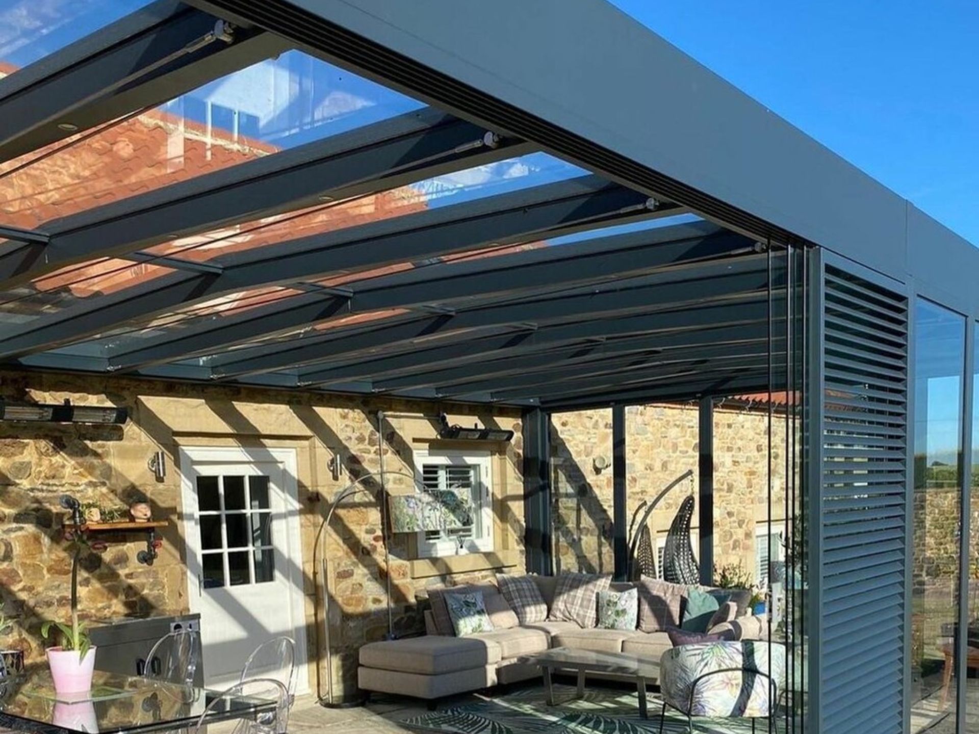 Glass extension on a Victorian home