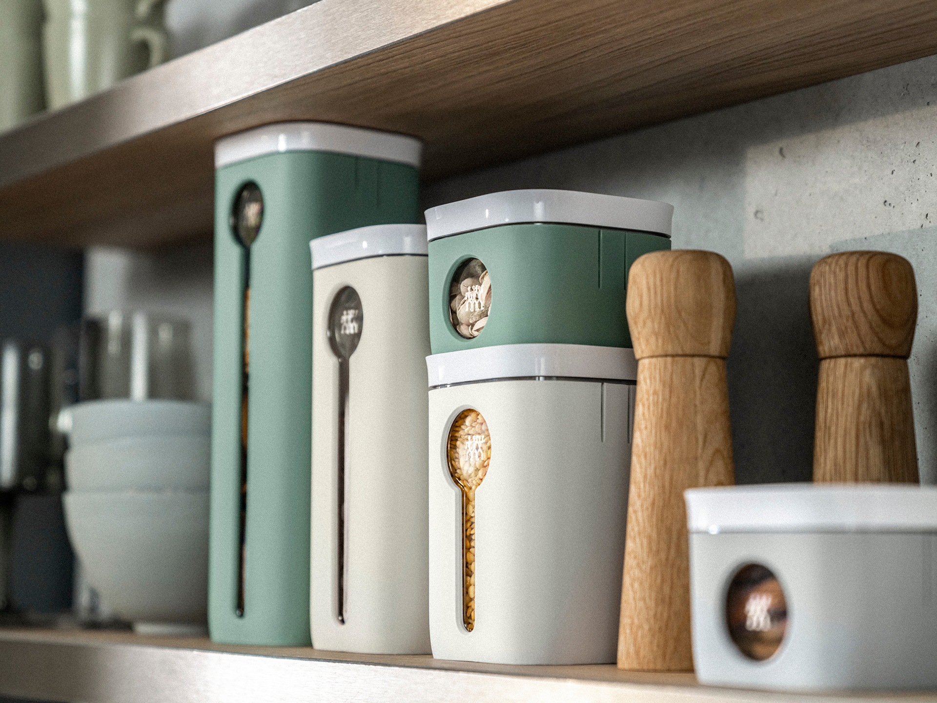 Storage jars on a shelf