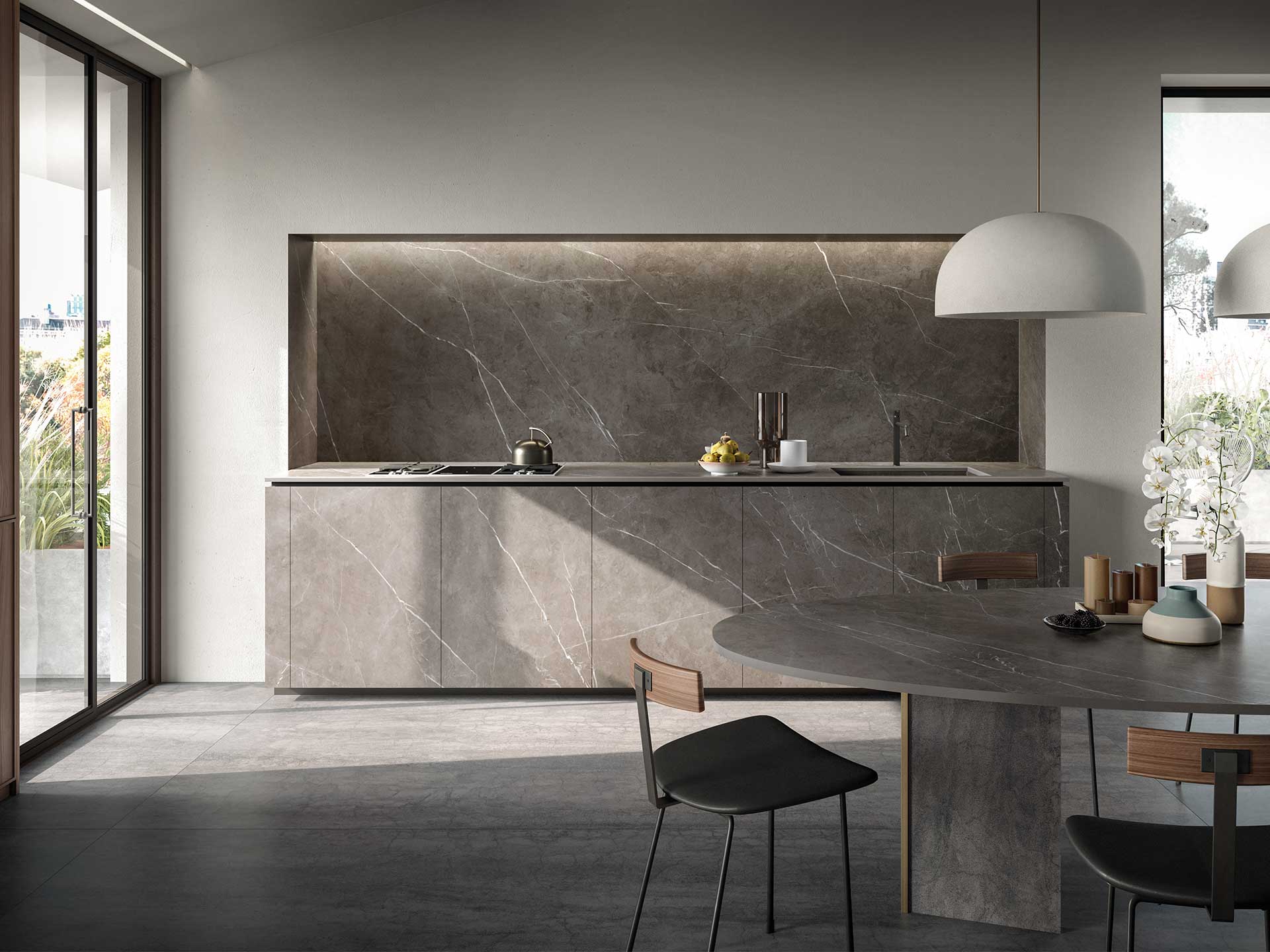 Laminam create beautiful porcelain worktops. A must kitchen trend for 2024