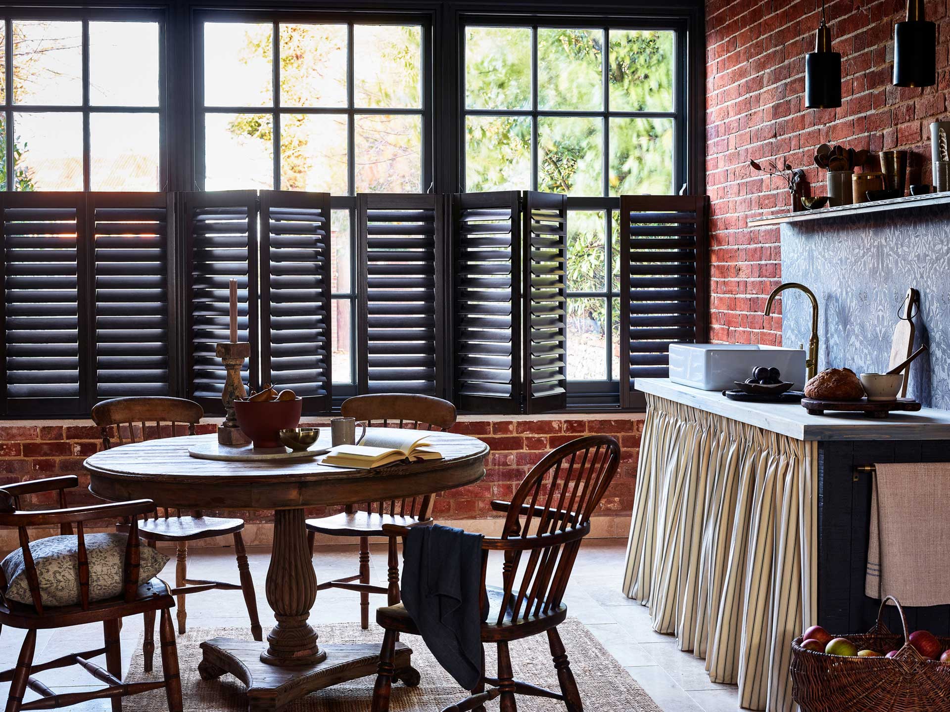 A cafe style shutter is a chic option for your sash windows