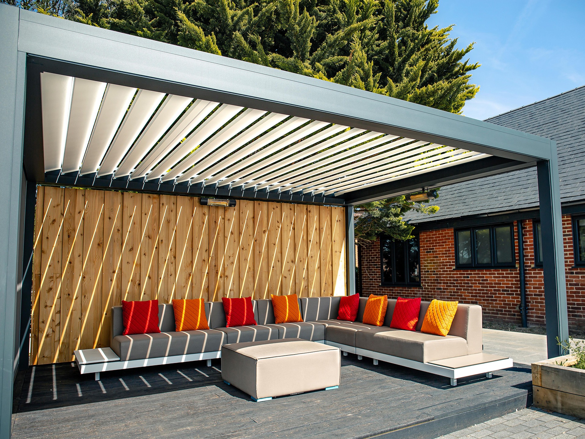 Louvred pergola from Caribbean Blinds