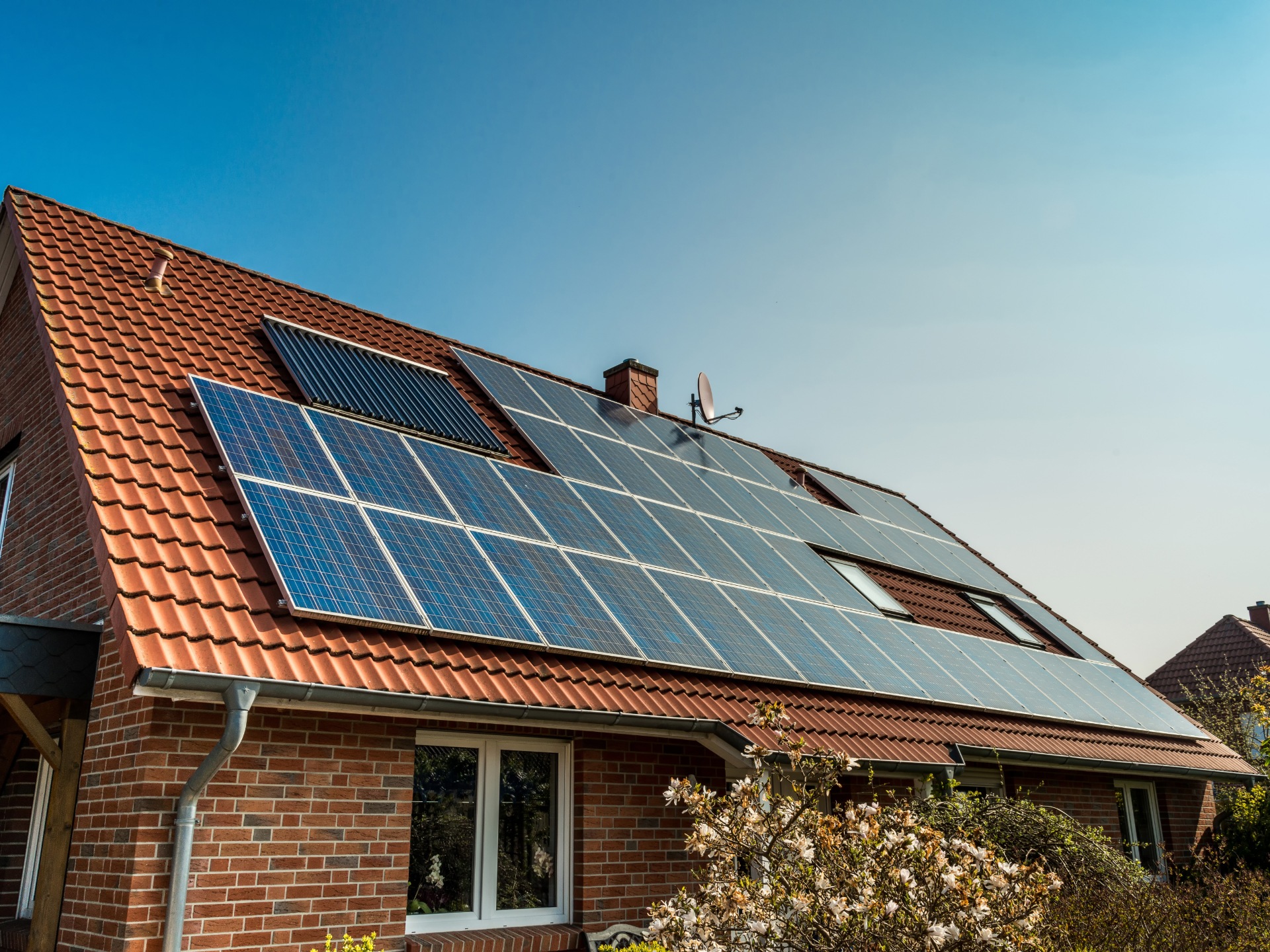 Solar panels on a roof