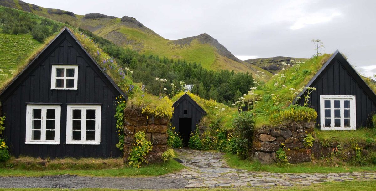 The Faroe Islands is a great example of green roof houses