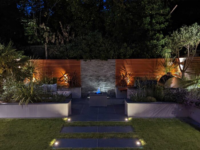 Focused lighting will mean you can use your garden year round