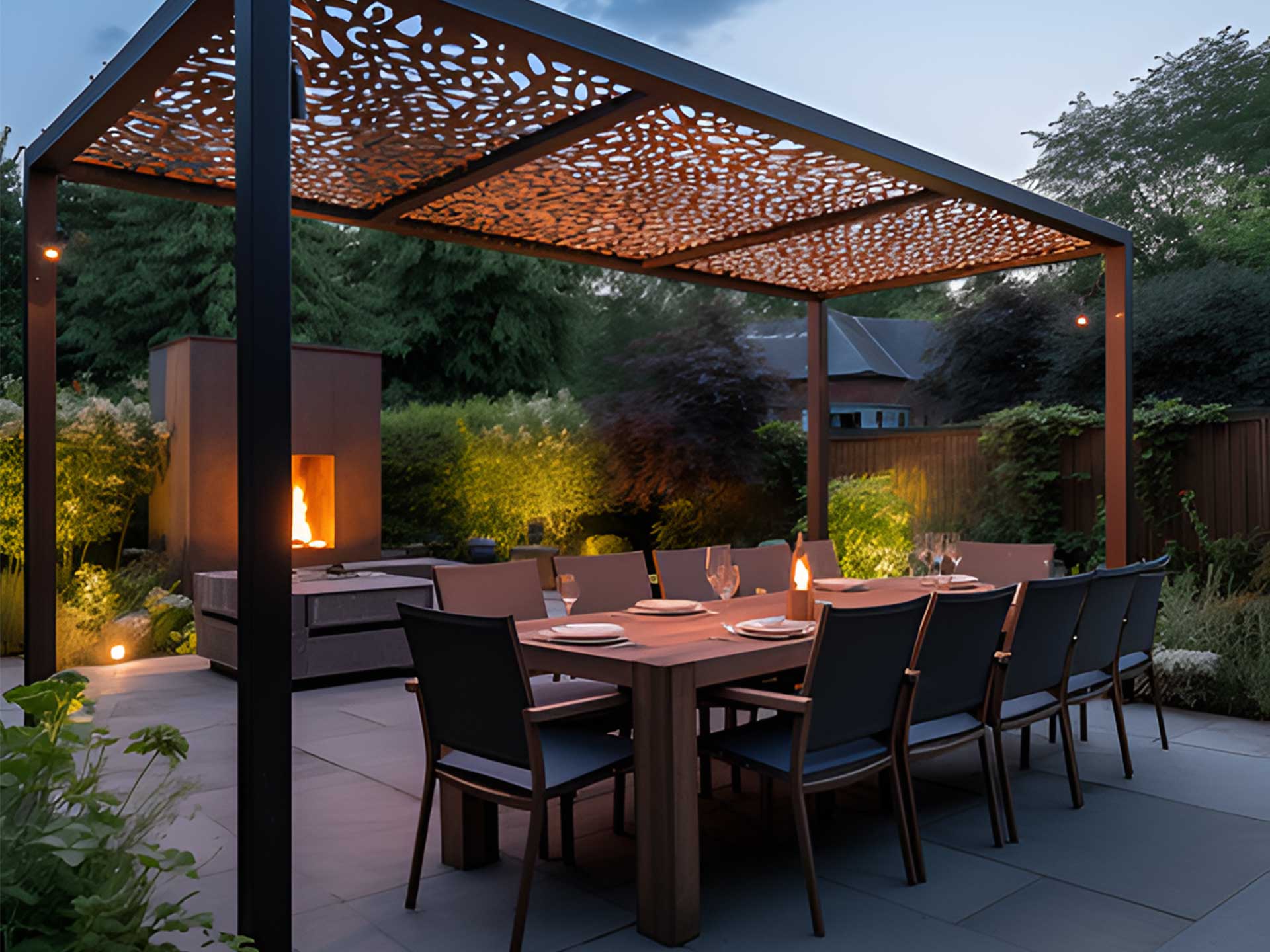 A Corten steel pergola will add interest and style your your garden zoning