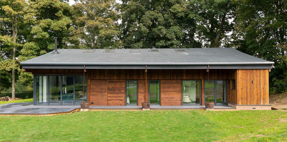Exterior of a timber clad barn conversion