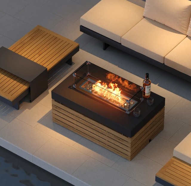 Propane gas firepit table