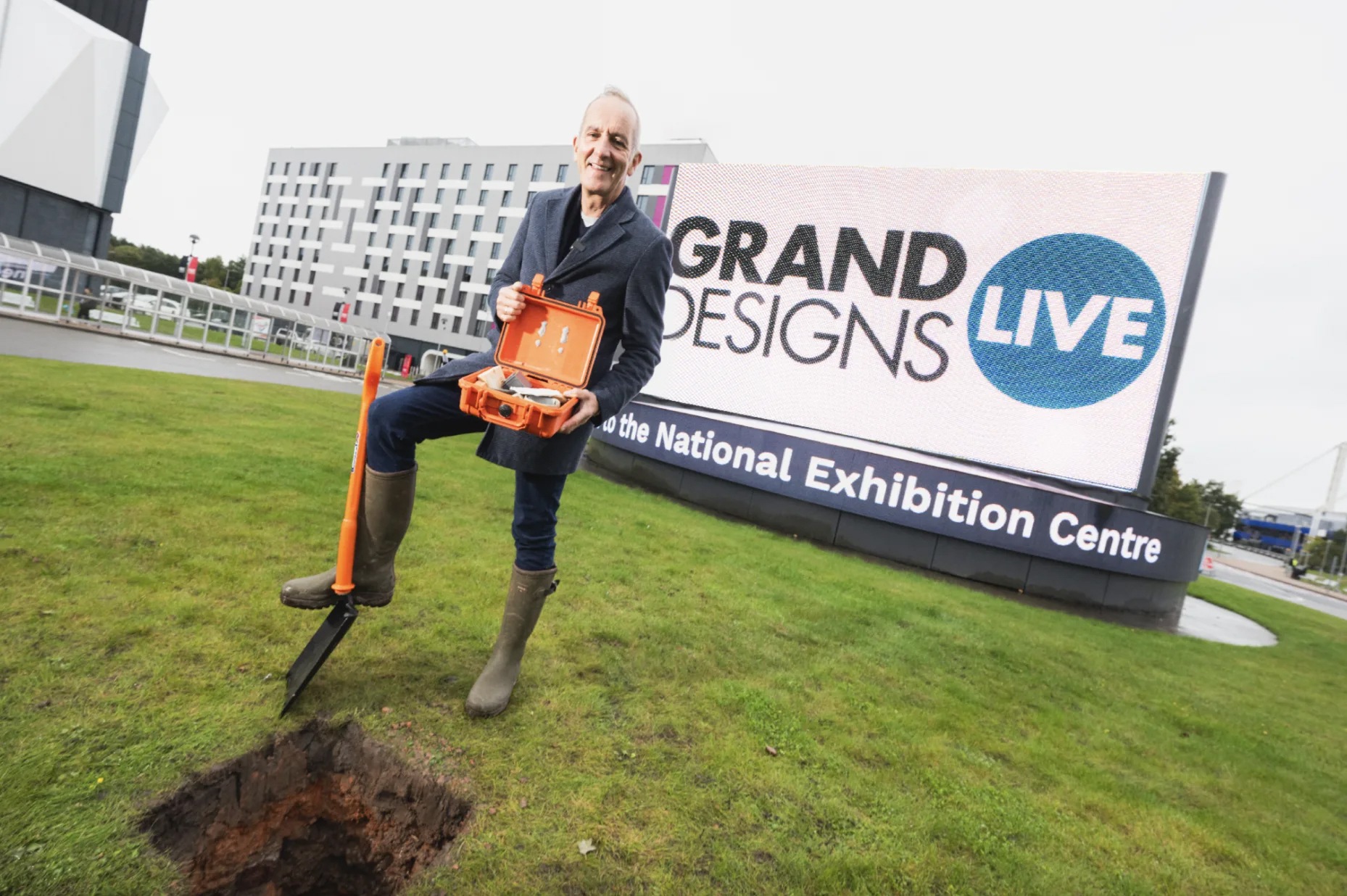 Kevin McCloud with the Grand Designs time capsule