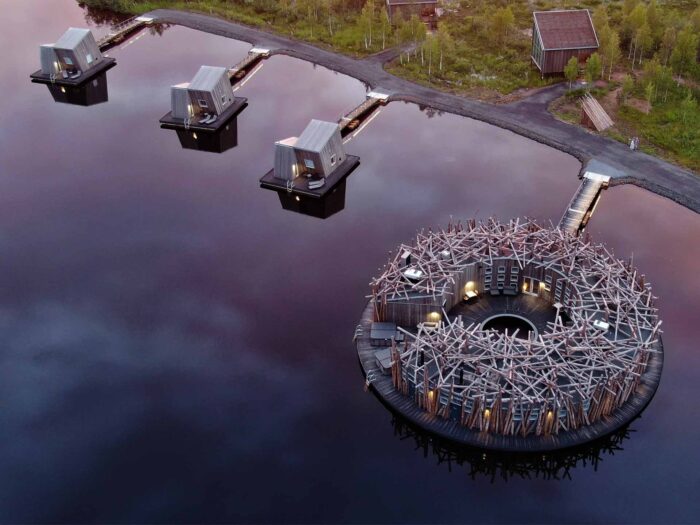 For a standout hotel design idea to steal, look at the Arctic Bath Hotel in Sweden