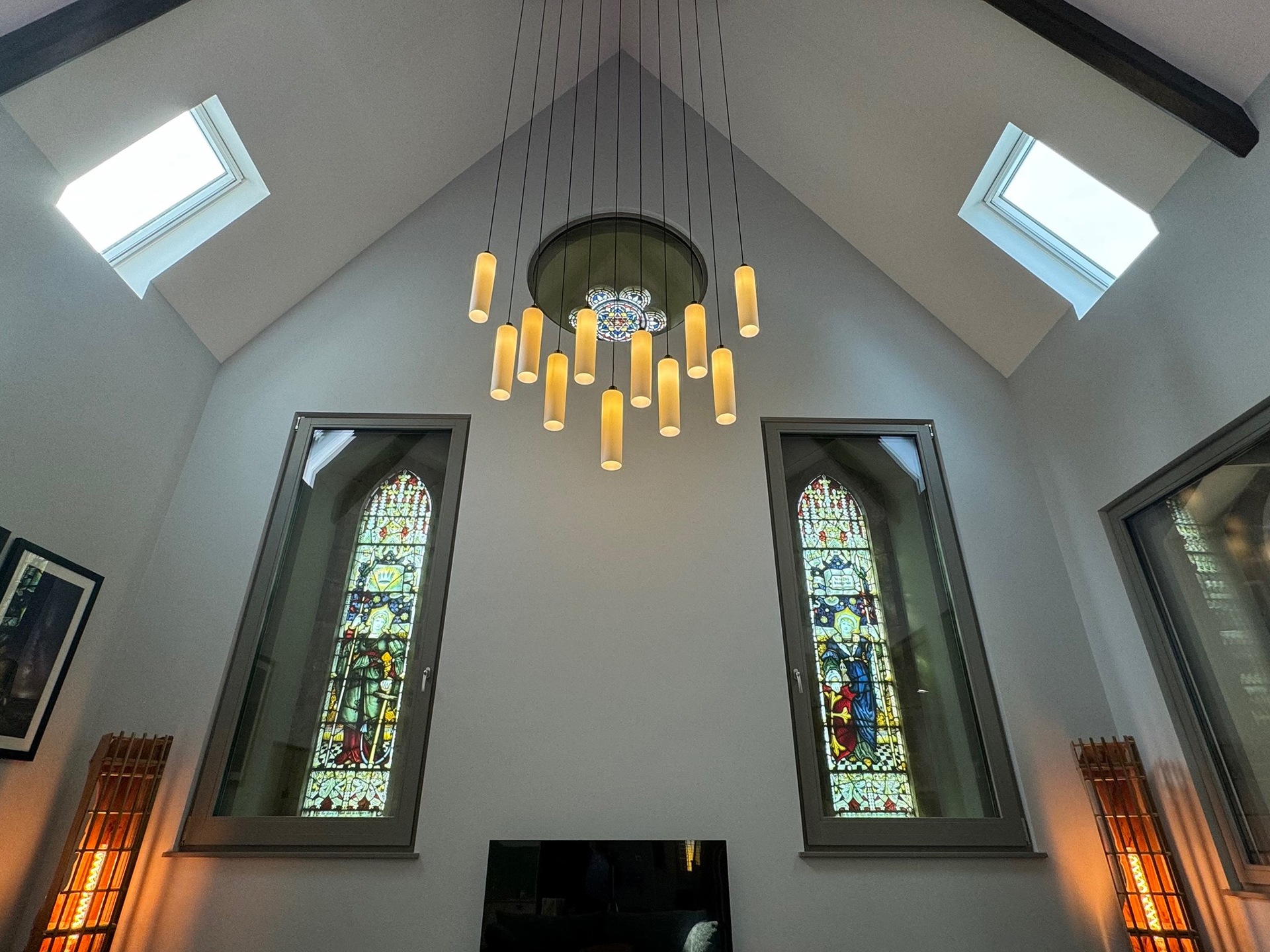 The main full-height living room at Warksburn Old Church