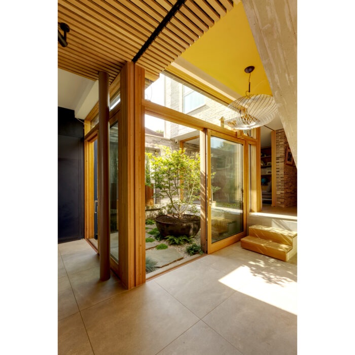 Internal courtyard at Sydenham self-build