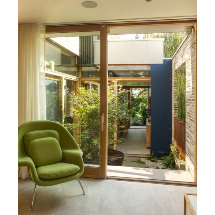 Internal courtyard at Sydenham self-build