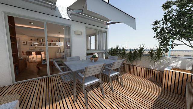 awnings in outside space 