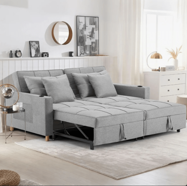 wayfair grey, pull out sofa bed 