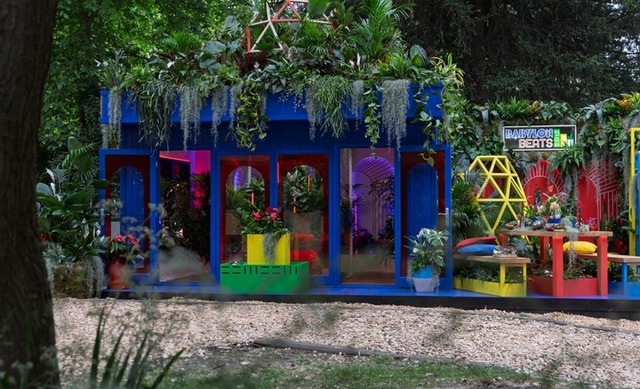 Houseplant haven Babylon Beats installation at Chelsea Flower Show