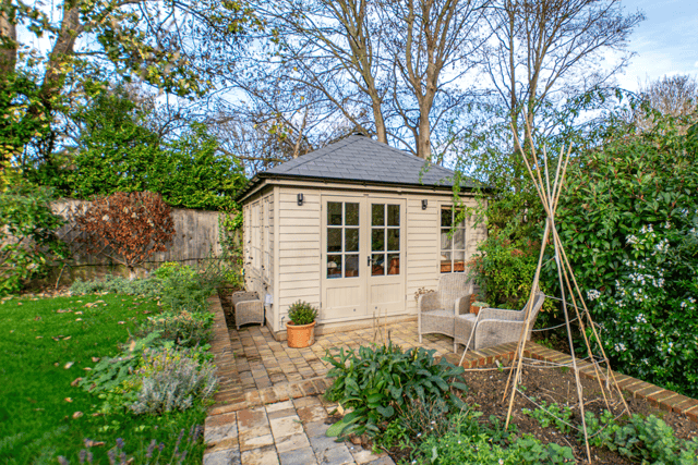 Sustainable outdoor garden space with eco choice furniture