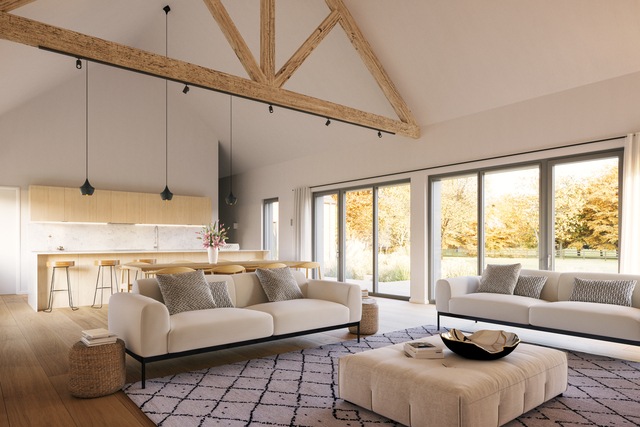 Inside of Barn L Compact Baufritz home