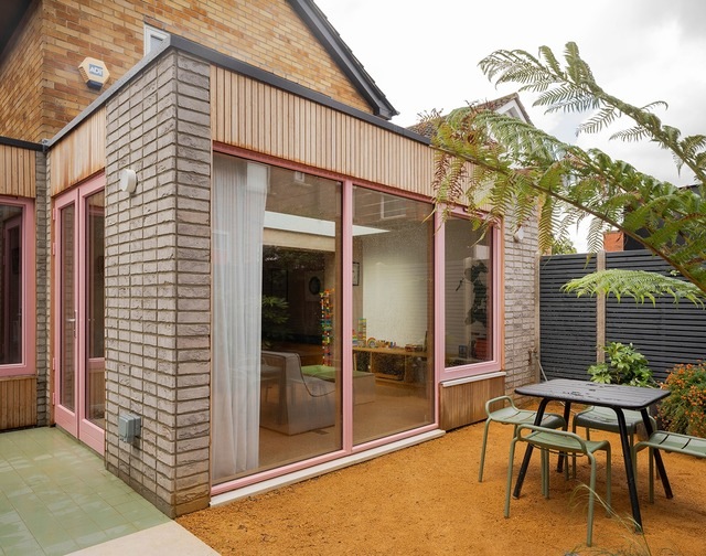 Garden space overlooking 1980s extension Samantha Road