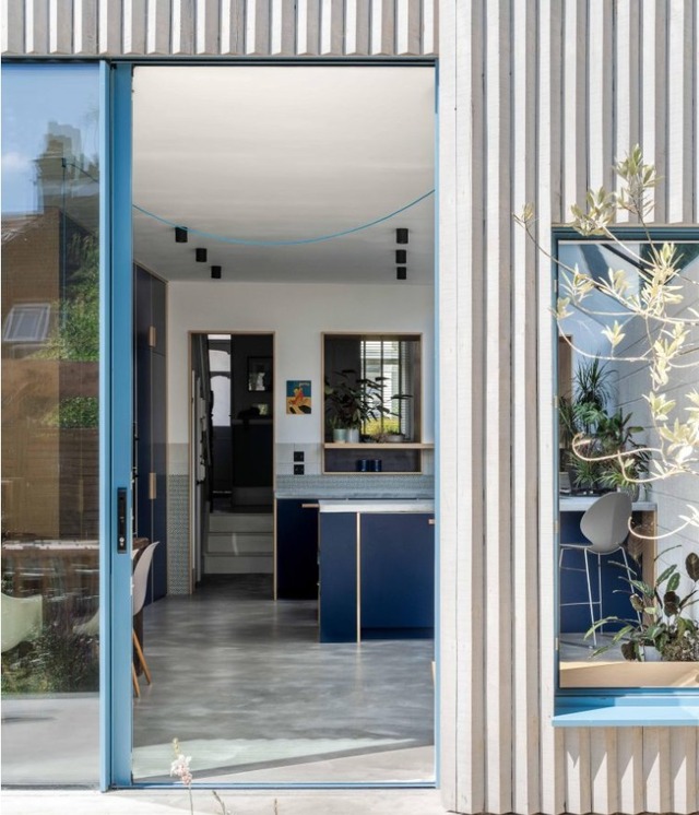 blue grey house extension