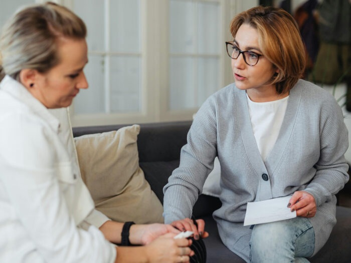 A woman with a therapist