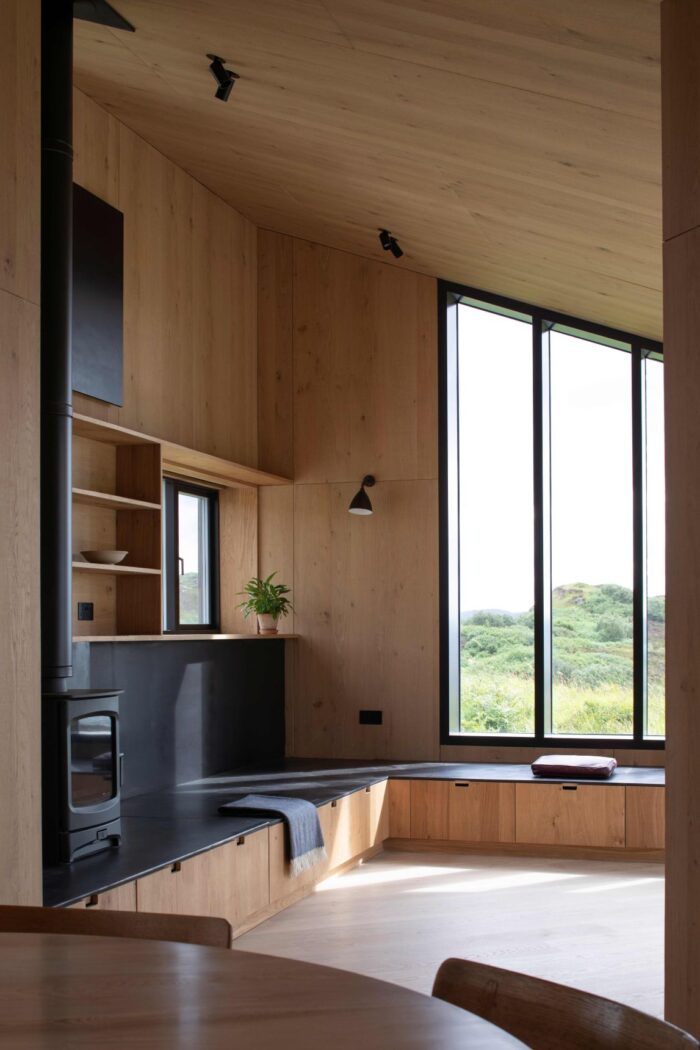The sitting room with the wood burning stove