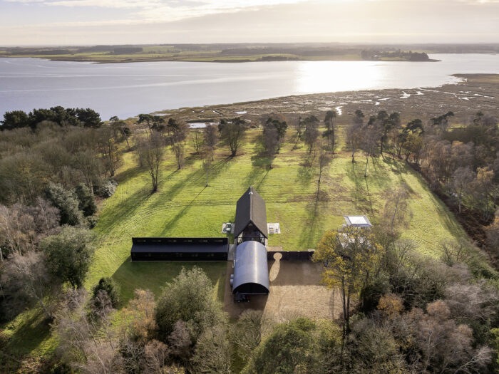 Aerial view of Housestead overlooking the River Alde