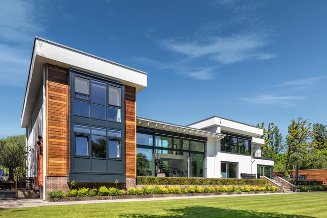 External view of WeberHaus prefab luxury surrey home
