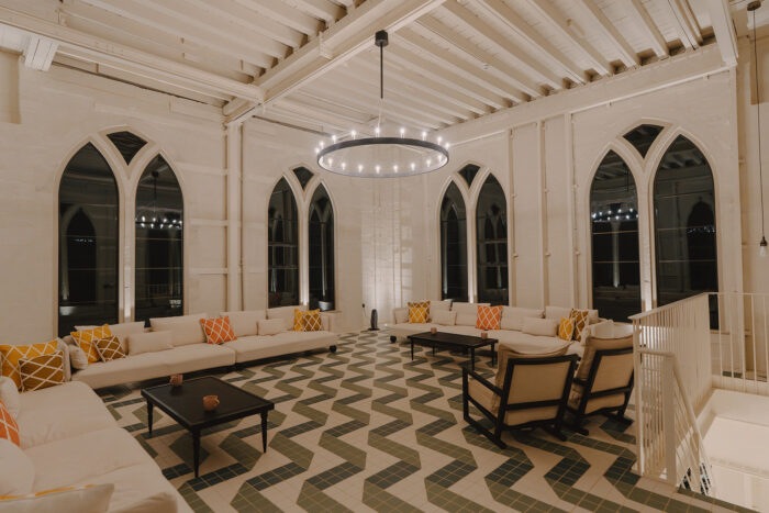 The large room at the top of the water tower