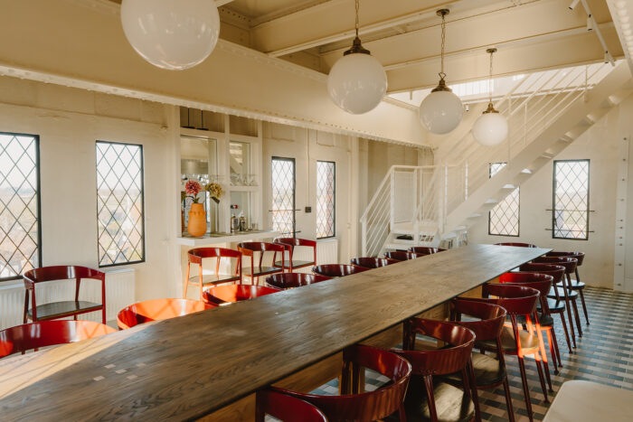 Dining table in the kitchen at Thorpeness