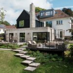 Rear exterior extension in brick and timber cladding