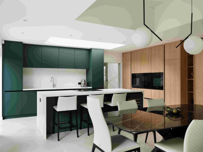 Kitchen, with neolith countertops.