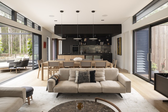 Living space inside Australian treehouse