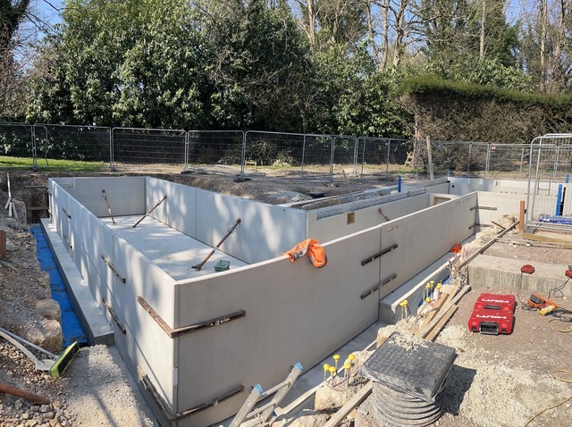 Precast walls showing prefabricated panels