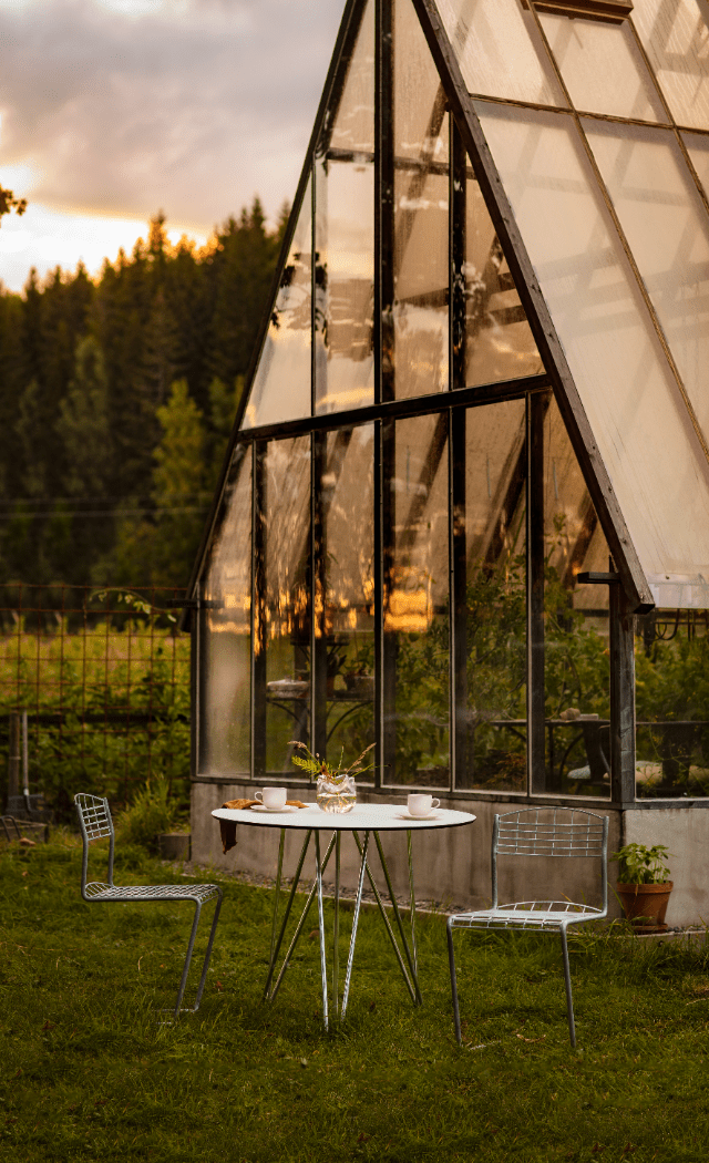 garden room greenhouse outside