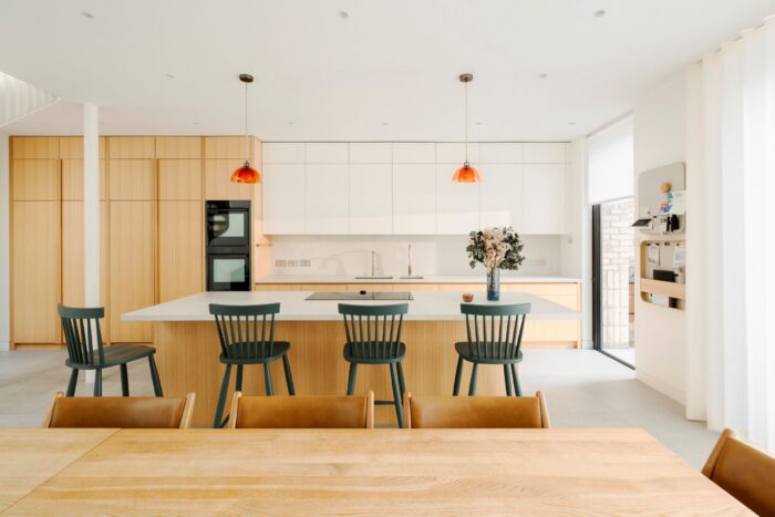 minimalist kitchen in former care home