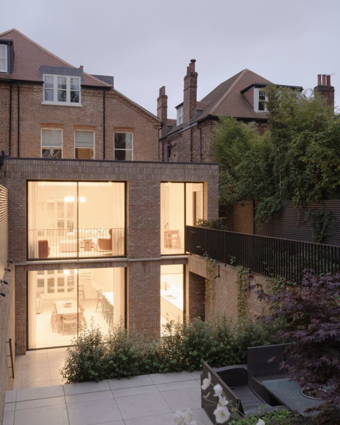 Former care home rear extension at twilight